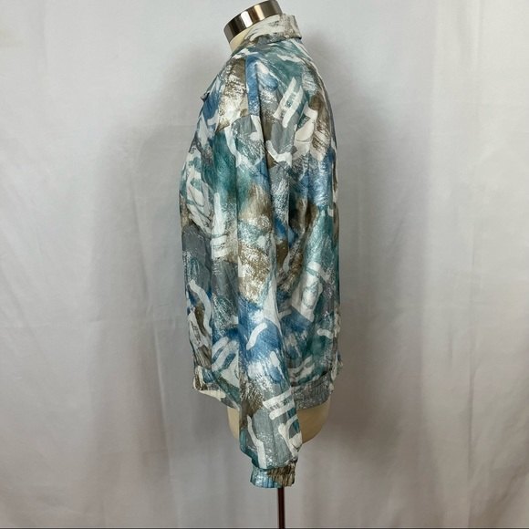 Rare Vintage 80s Fila Zip Up Windbreaker Abstract Print S - Picture 4 of 14